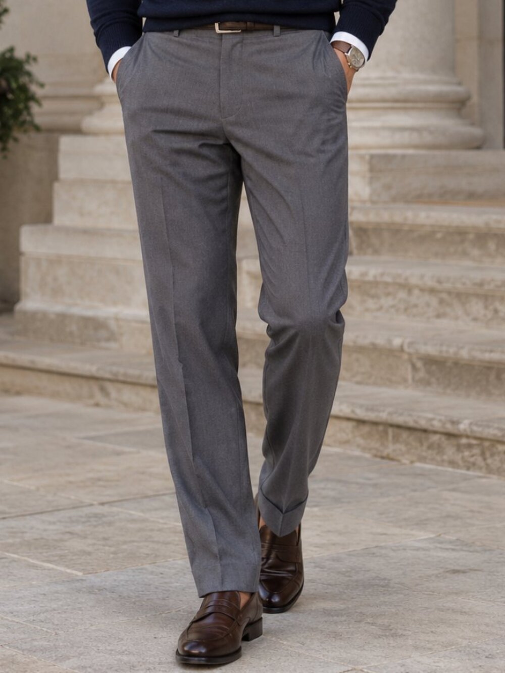 Riviera by Jack Victor Gray Dress Pants Men's Size 36 Wool Blend Trouser Classic